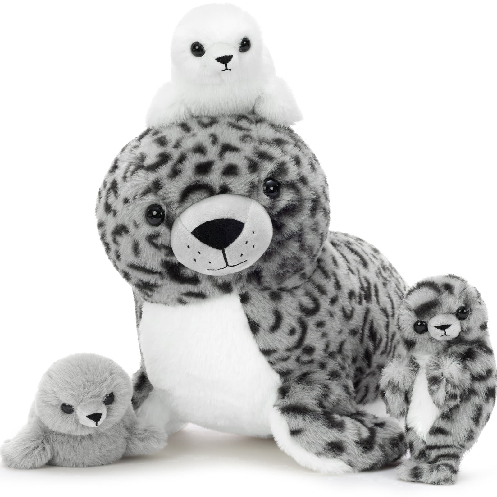 MaoGoLan 4 Pcs Seal Stuffed Animal 20" Mother Stuffed Seal Plush Set Toys with 3 Babies in Mom's Belly