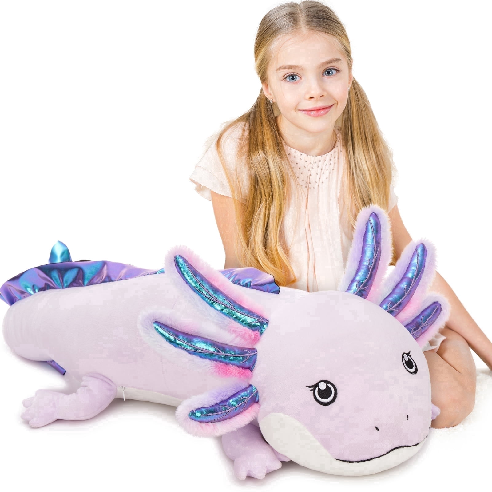 MaoGoLan 43.3 inch Long Axolotl Plush Pillow Axolotl Stuffed Animal Plush Toy Stuffed Net Toys