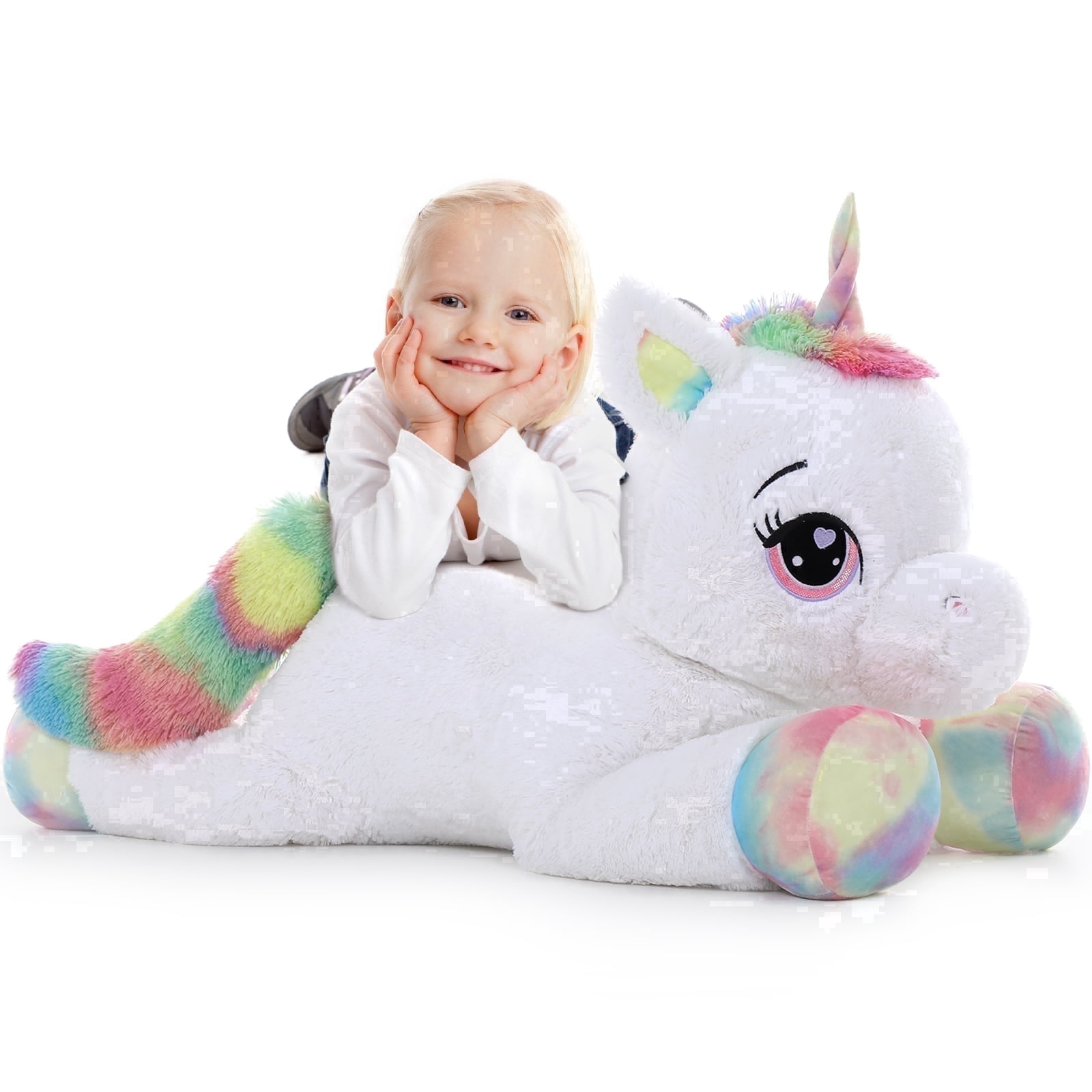 MaoGoLan 43'' Giant Unicorn Stuffed Animal Cute White Unicorn Plush Toy