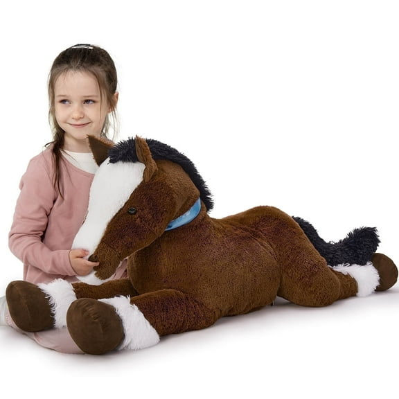 MaoGoLan 47" Giant Horse Stuffed Animal Large Stuffed Horse Plush Toy