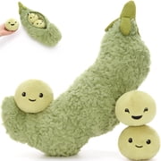 MaoGoLan 4 Pcs PeaPod Stuffed Animal 15.7 Large Stuffed PeaPod With 3 Little Peas Plush Toy