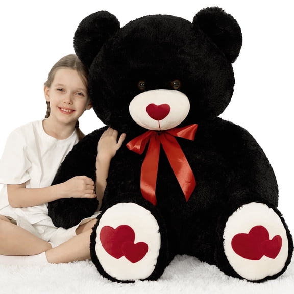 MaoGoLan 4ft Big Teddy Bear with Love Footprints 47"Giant Bear Plush Toys