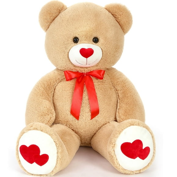 MaoGoLan 4ft Big Teddy Bear with Love Footprints 47"Giant Bear Plush Toys