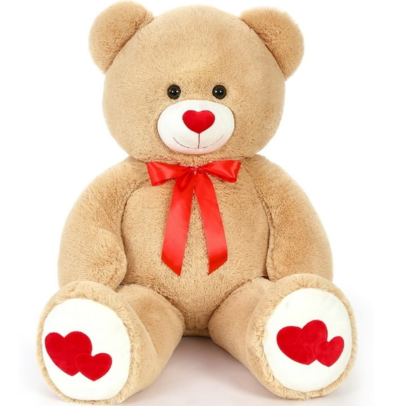 MaoGoLan 4ft Big Teddy Bear with Love Footprints 47"Giant Bear Plush Toys