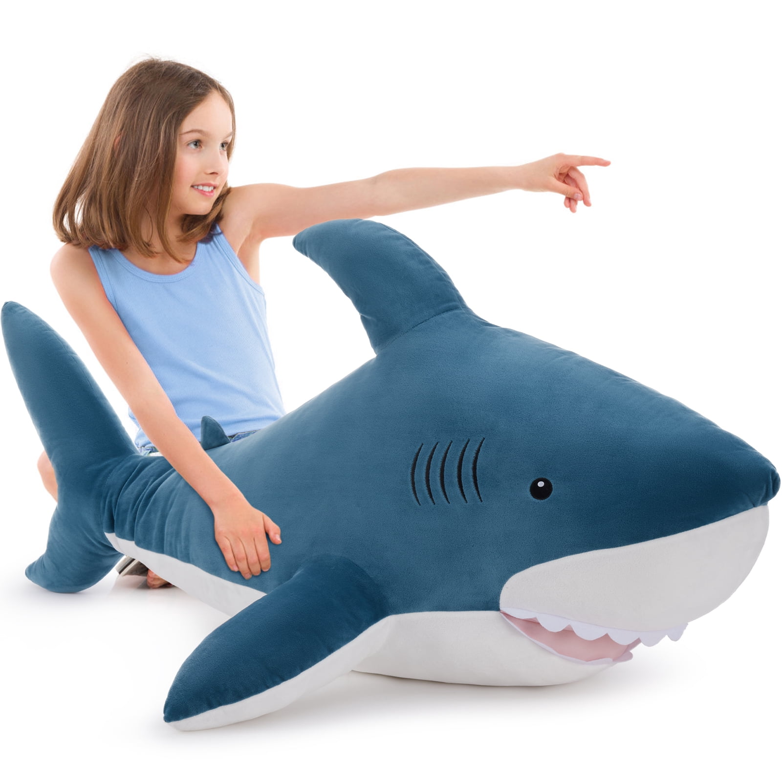 MaoGoLan 51'' Shark Stuffed Animal Stuffed Shark Toy Giant Shark Body Pillow Ocean Plush Toy