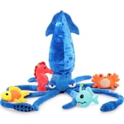 MaoGoLan 5 Pcs Giant Squid Stuffed Animal 41 Large Stuffed Squid With 4 Cute Sea Creatures Plush Toy