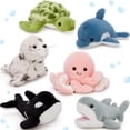 thumbnail image 1 of MaoGoLan 6PCS Sea Stuffed Animals Set 9'' Marine Creatures Bulk With Whales/Sharks/Seals/Turtles/Dolphins/Octopus Plush Toy, 1 of 8