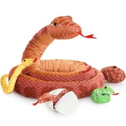 MaoGoLan 6pcs Snake Stuffed Animals 79'' Giant Stuffed Snake with 3 Babies and 2 Eggs Inside