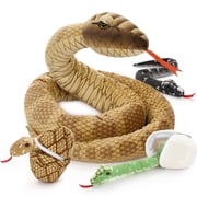 MaoGoLan 6pcs Snake Stuffed Animals 79 Giant Stuffed Snake with 3 Babies and 2 Eggs Snake Plush Toy