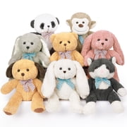 MaoGoLan 8-Packs 12.6 Soft Bulk Stuffed Animals Assorted Animals Plush Toy Set with Teddy Bear, Monkey, Panda, Bunnies,Dog, Cat