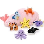 MaoGoLan 9 Pcs Conch Stuffed Animal 13 Large Stuffed Conch With 8 Sea Animals Inside Plush Toy