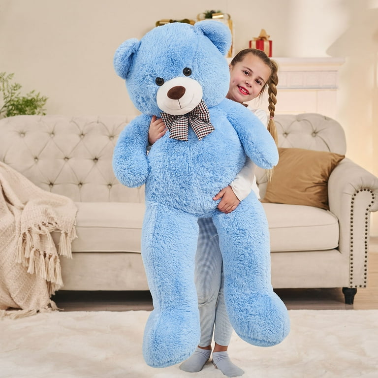 Giant Blue Plush Teddy Bear 47 Inch, Stuffed Animal Soft Toy Huge