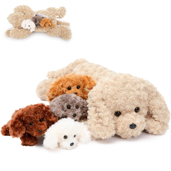 MaoGoLan Labradoodle Dog Stuffed Animals with Baby Inside Soft 24 Inch Stuffed Poodle Dog Plush Toys