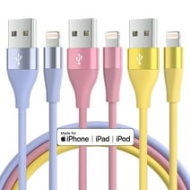 Maoday iPhone Charger [Apple Mfi Certified] 3 Pack 10ft Lightning Cables Fast Charging iPhone Cord Compatible with iPad iPod Multi-Color
