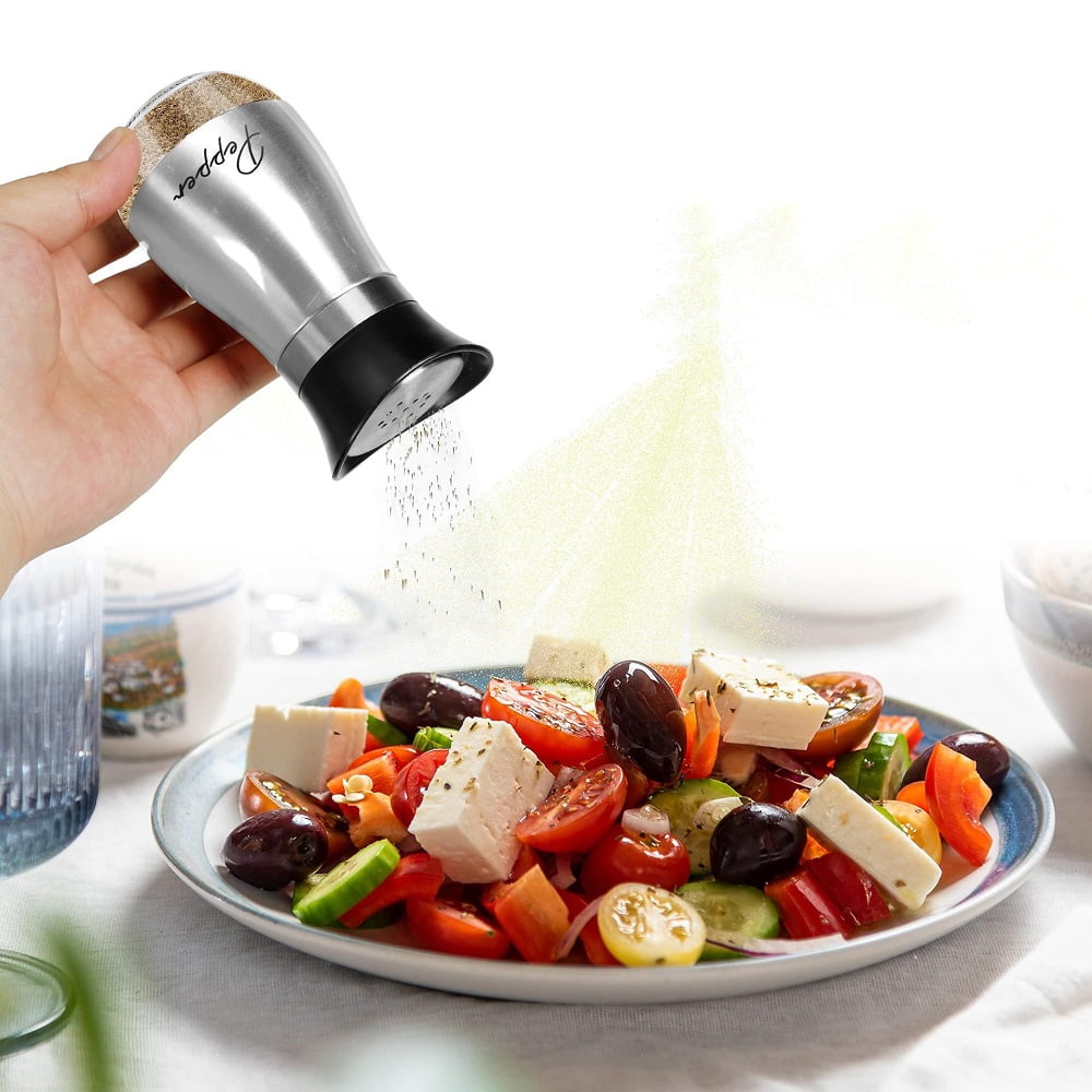 Maodeng Salt and Pepper Shakers Elegant Stainless Steel Salt and Pepper
