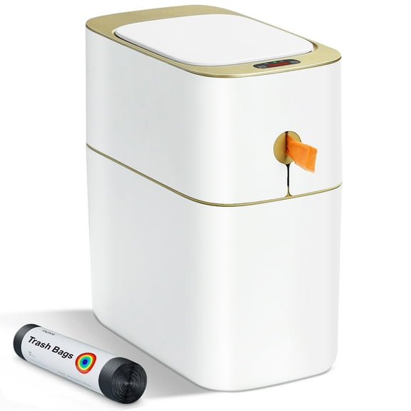 Maoface Small Trash Can with Lid,3.1 Galllon Motion Sensor Trash Bin,Slim Waterproof Plastic Garbage Can for Bathroom,Kitchen,Bedroom,Office,RV