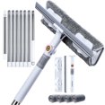 thumbnail image 1 of Maoface Window Squeegee with Long Handle, 2-in-1 Window Cleaning Tool with Scrubber, 360° Rotating Head and 4 Microfiber Cloths, 1 of 15