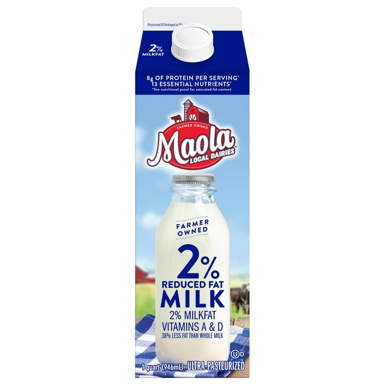 Maola 2% Reduced Fat Milk Quart, Ultra-Pasteurized - Walmart.com