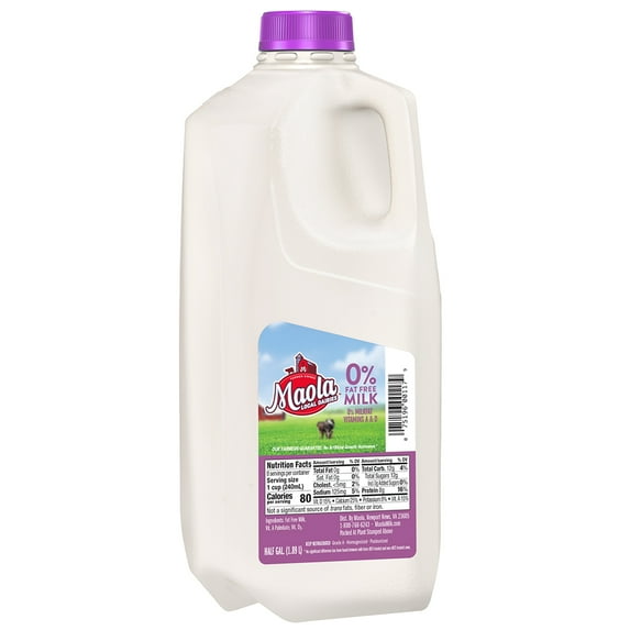 Maola Fat Free Milk, Half Gallon