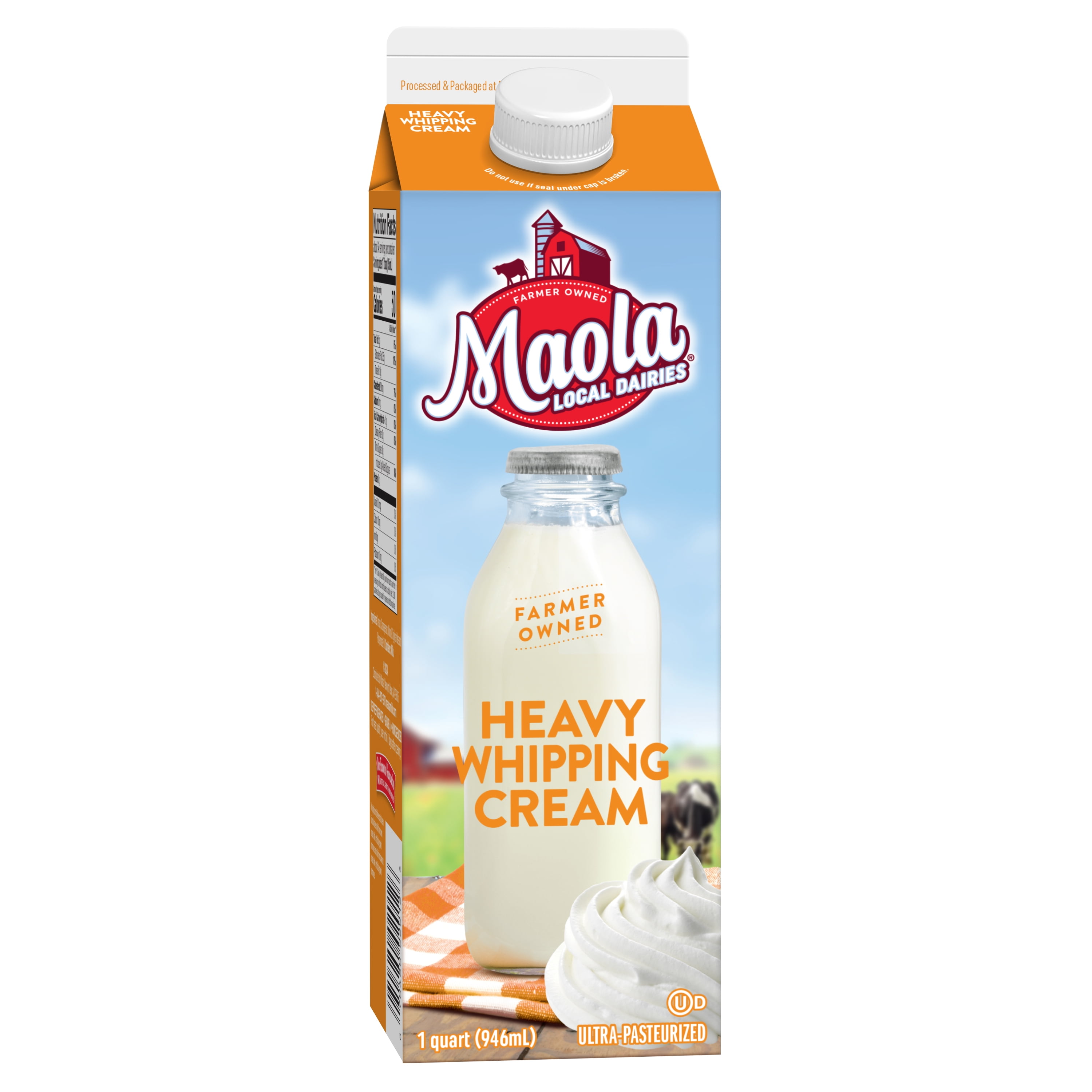 Maola Heavy Whipping Cream Quart, UltraPasteurized