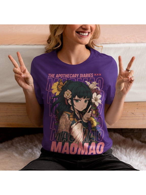 Maomao T-Shirt, Anime - Inspired Apothecary Diaries Tee, Cute Manga Japanese Shirt ,Purple color,size L