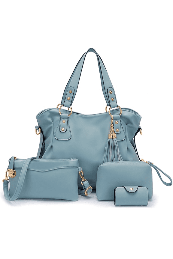 Fashion Leisure Handbag for Women Shoulder Bag Top Handle Satchel Tote Bag Purse Set 4pcs