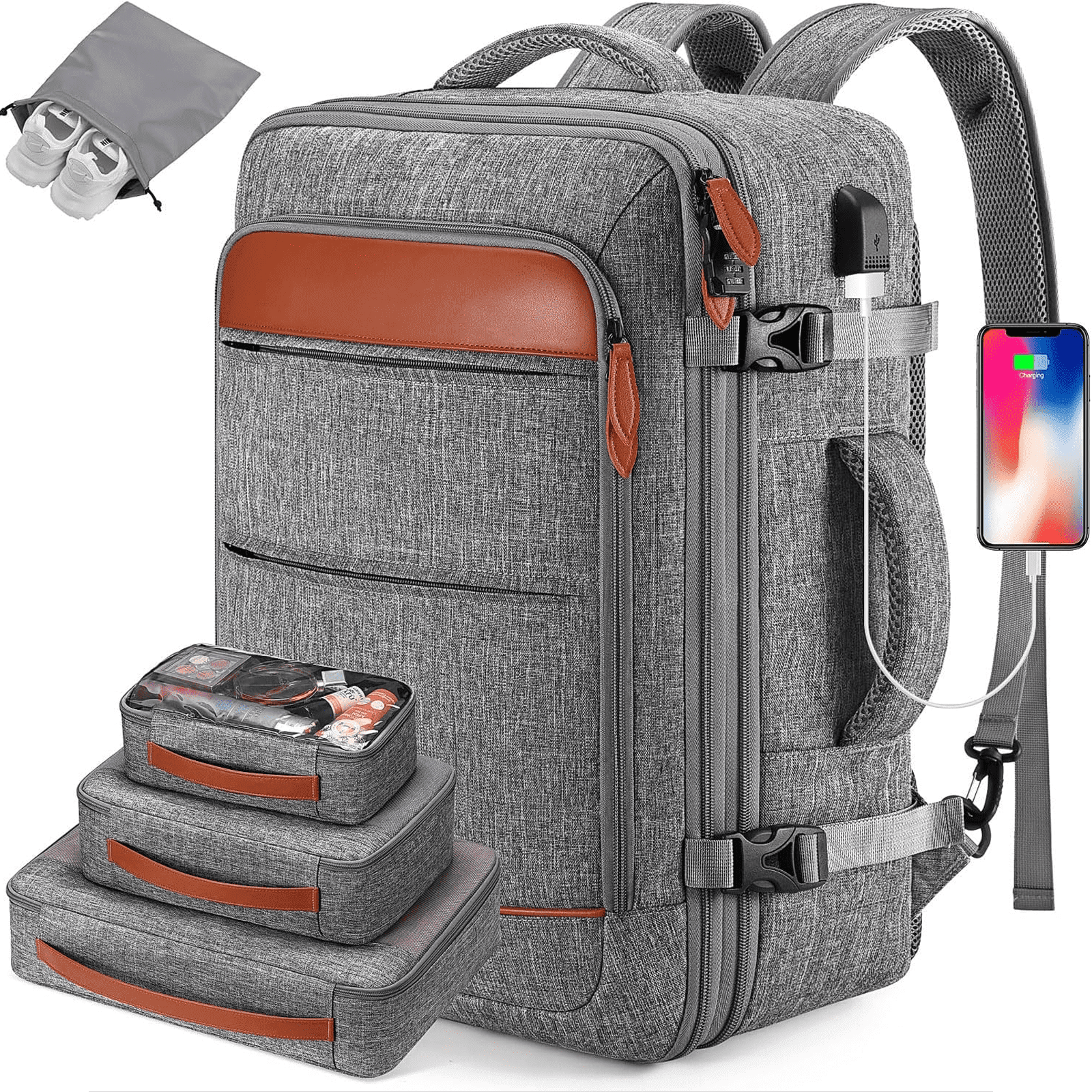 MaopKiio Outdoor Fashion Travel Backpack, 42L Carry on Luggage, Flight ...