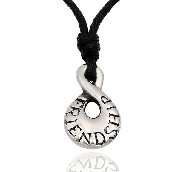 Maori Knot FriendShip Silver Pewter Charm Necklace Pendant Jewelry With Cotton Cord