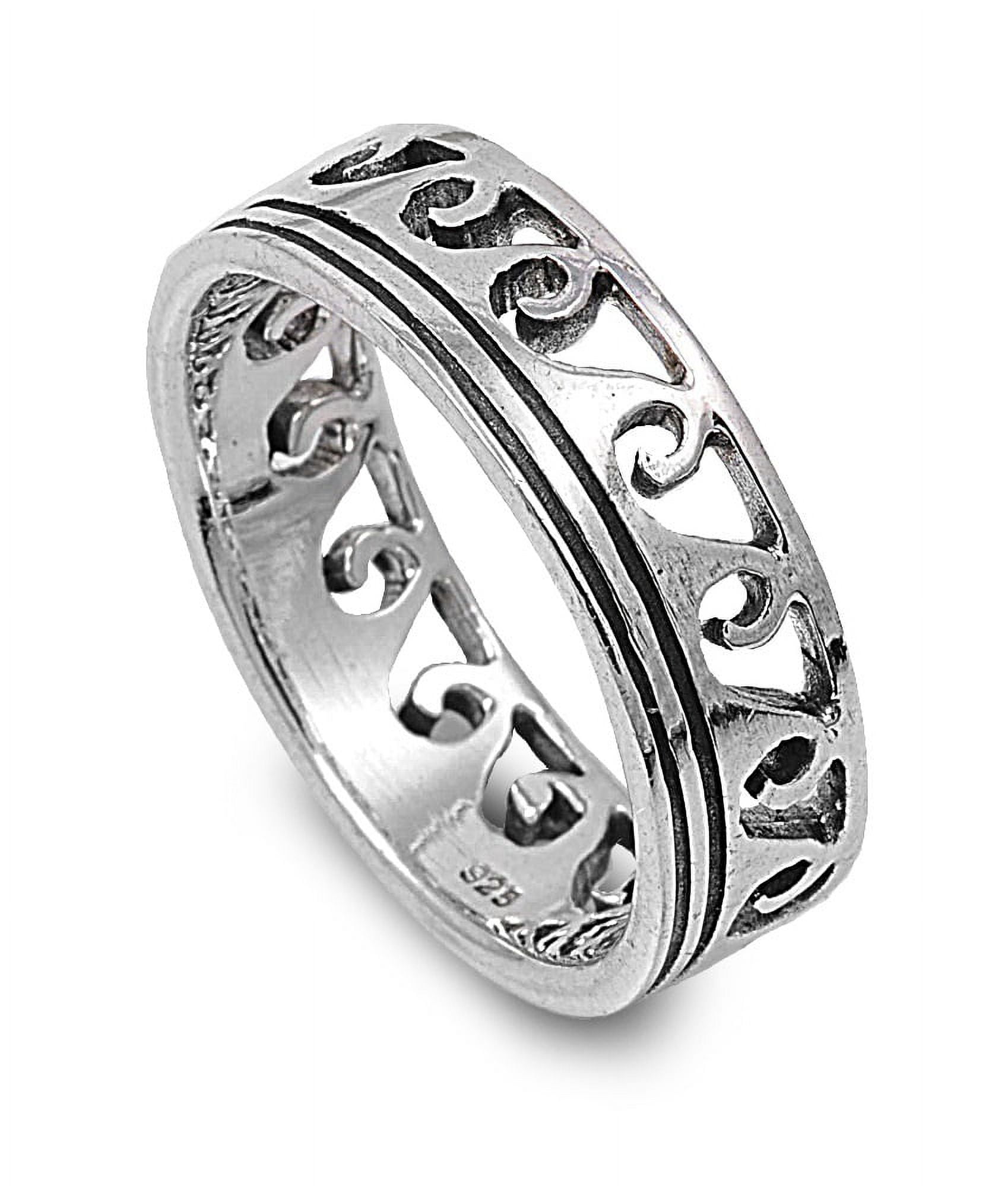 Maori Ocean Wave Ring Sterling Silver Size