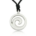 thumbnail image 1 of Maori Swirl Infiniti Silver Pewter Charm Necklace Pendant Jewelry With Cotton Cord, 1 of 1