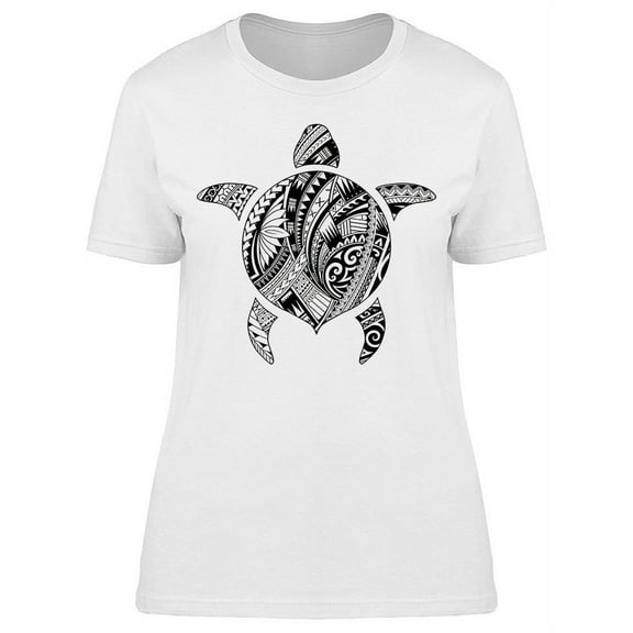 Maori Tattoo Turtle Graphic T-Shirt Women -Image by Shutterstock, Female Small