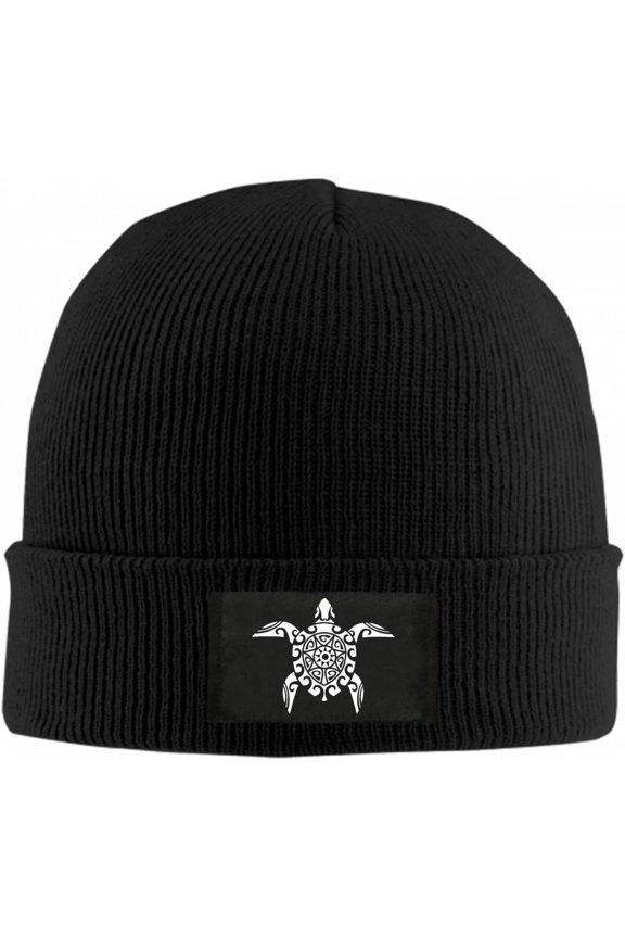 Maori Turtle Beanie Hat for Women Men Winter Hat Cuffed Winter Beanie Warm Skull Cap Plain Knit Hat Cap