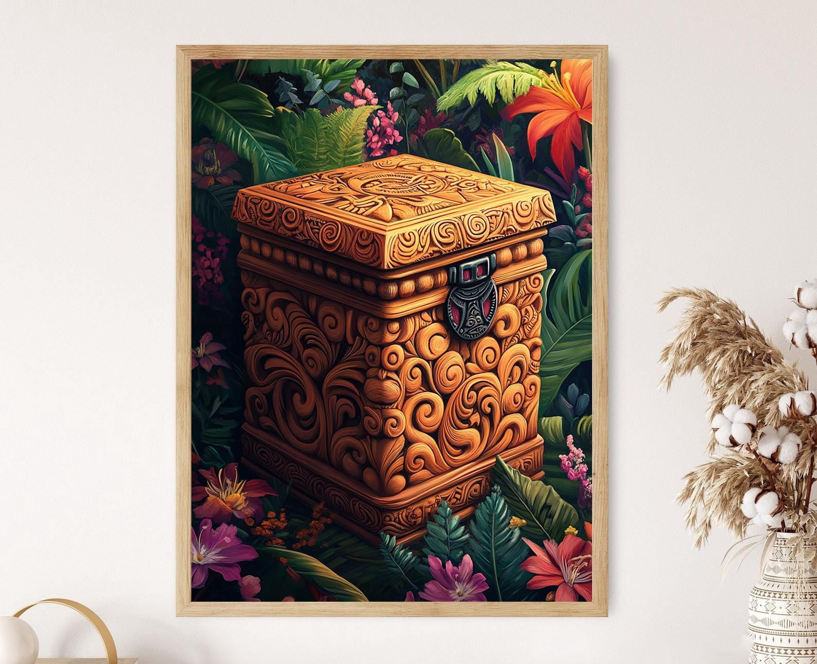 Maori Wakahuia Box Art New Zealand Cultural Carving Poster , Poster ...