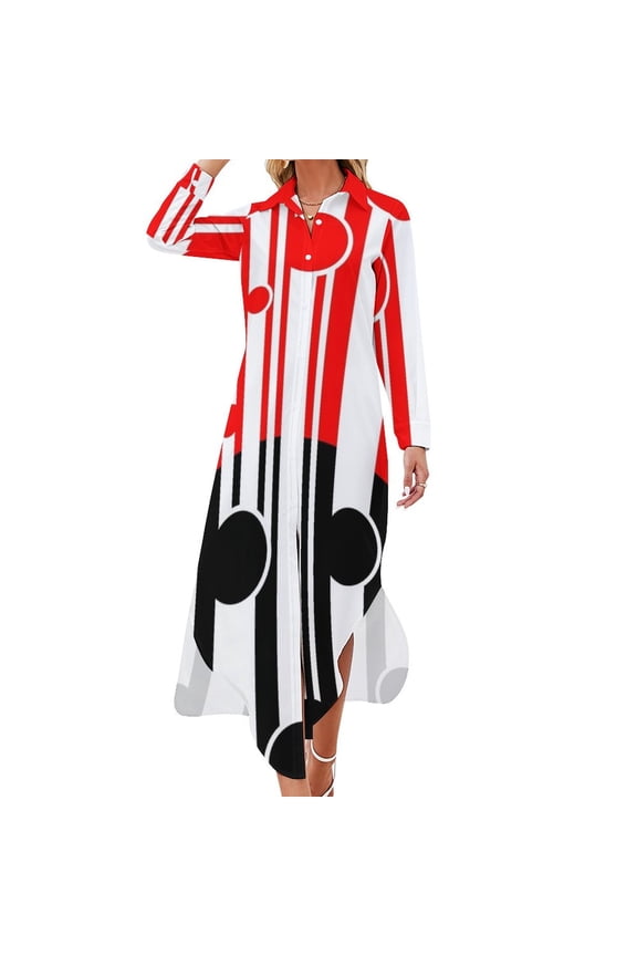 Maori kowhaiwhai pattern Long Sleeved Shirt Dress cocktail dresses women clothes summer dress for women
