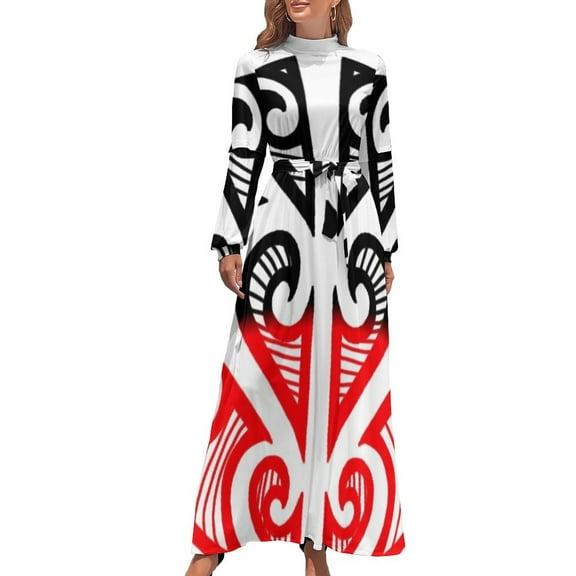 Maori tribal art flag color Long Dress chic and elegant evening dress Women's summer suit dresses for special events