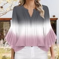 thumbnail image 1 of Maoxin 3/4 Length Sleeve Womens Tops Ladies' Spring And Summer Casual Solid Color Sleeve Round Neck Top Sleeve Round Neck Top/Shirt 3/4 Sleeve Plus Size Tops for Women Pink M, 1 of 5