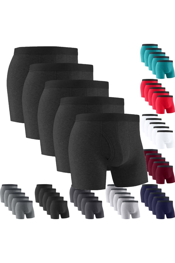 Boxers For Men Large Size Extra Long Open Breathable Sports Boxers Pants Boxer Briefs Black XL
