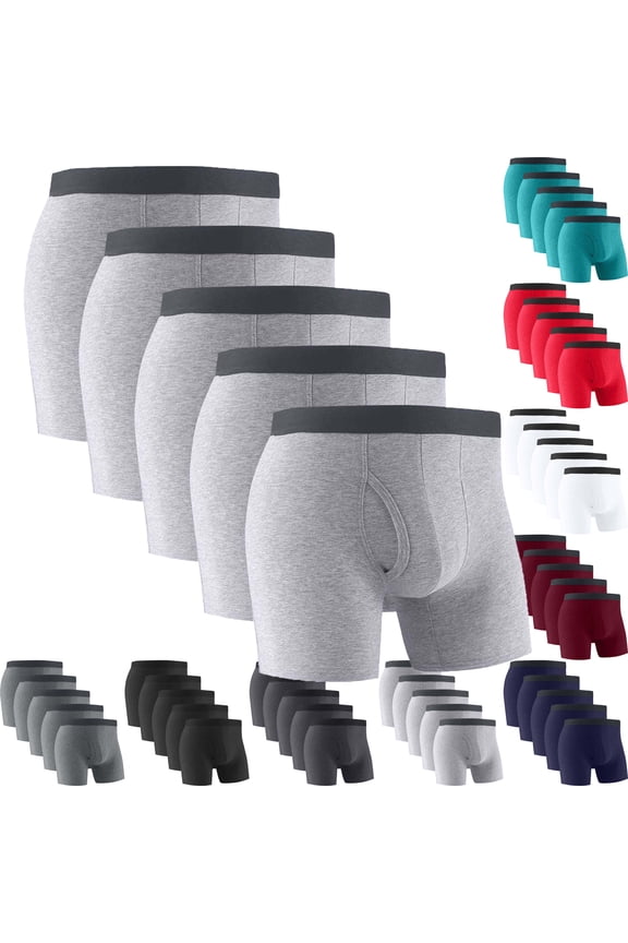 Boxers For Men Large Size Extra Long Open Breathable Sports Boxers Pants Boxer Briefs Gray S