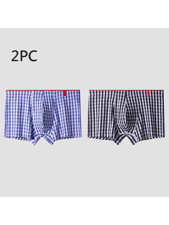 Boxers For Men Loose Breathable Sports Home Four Corner Pants Chequer Flat Corner Underwear Boxers Boxer Briefs Multicolor L