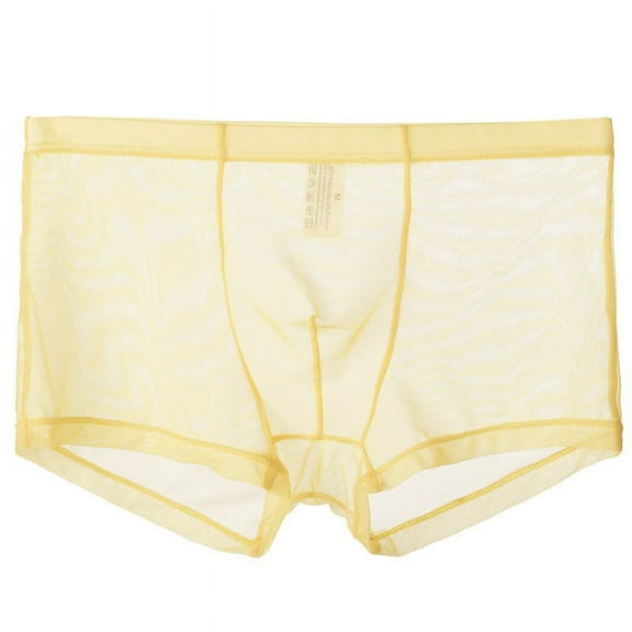Maoxin Boxers For Men Mesh Comfortable Sweat-absorbing-thin Underwear With Flat Angle Pants Mens Boxer Briefs Underwear Yellow M