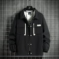 thumbnail image 1 of Maoxin Jackets for Men Casual Loose Fitting Workwear Long Sleeved Hooded Jacket Black L, 1 of 7