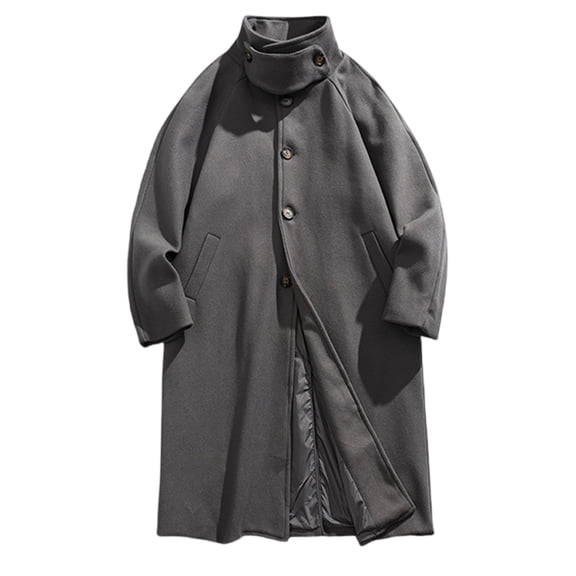 Maoxin Jackets for Men Fashion Men's Solid Color Long Sleeved Hooded Casual Outwear Jackets Gray 2XL