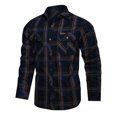 thumbnail image 1 of Maoxin Jackets for Men Lattice Casual Pocket Button Long Sleeves Shirt Work Clothes Loose Coat Casual Jackets for Men Dark Blue M, 1 of 2