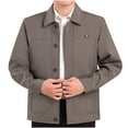 thumbnail image 1 of Maoxin Jackets for Men Solid Color Button Pocket Long Sleeved Lapel Casual Jacket Gray 3XL, 1 of 7