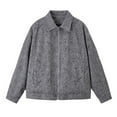 thumbnail image 1 of Maoxin Jackets for Men Vintage Motorcycle Corduroy Solid Color Zipper Pocket Long Sleeved Casual Jacket Gray 4XL, 1 of 7