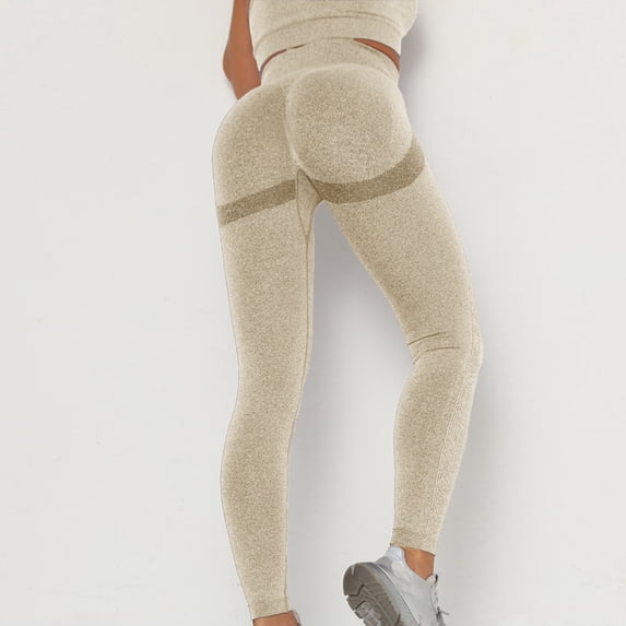 Leggings Women's Color Hip-lifting Sports Fitness Running High Waist Yoga Pants Workout Leggings for Women Beige M