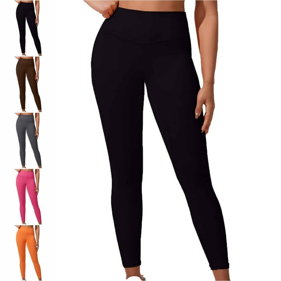 Maoxin Leggings Women's Solid Color High Waisted Hip Elastic Fitness And Sports Tight And Nude Yoga Long Pants Workout Leggings for Women Black M