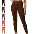 thumbnail image 1 of Maoxin Leggings Women's Solid Color High Waisted Hip Elastic Fitness And Sports Tight And Nude Yoga Long Pants Workout Leggings for Women Coffee L, 1 of 5