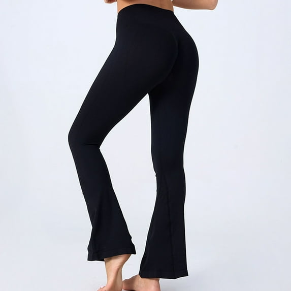 Maoxin Leggings for Women Woman Solid Color Elastic High Waist Lift The Hip Yoga Pants Leggings for Women Tummy Control Black M