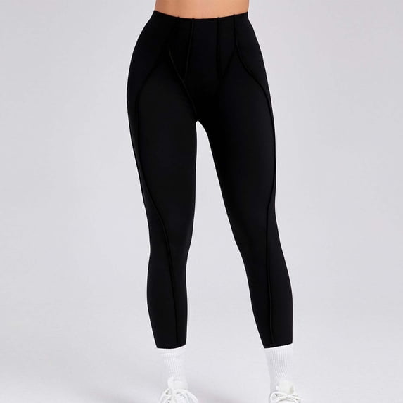 Leggings for Women Women Fashion High Waisted Fallow Tight Bodybuilding Yoga Full Length Pants Leggings for Women Tummy Control Black S